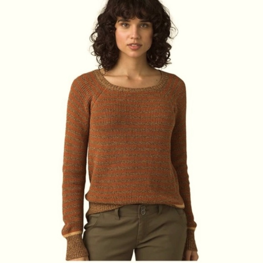 PrAna Gadie Sundried Orange Organic Cotton blend Sweater